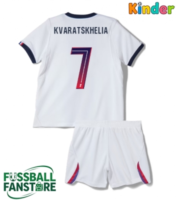 Paris Saint-Germain Khvicha Kvaratskhelia #7 Replik Auswärtstrikot Kinder 2026-27 Kurzarm (+ Kurze Hosen)